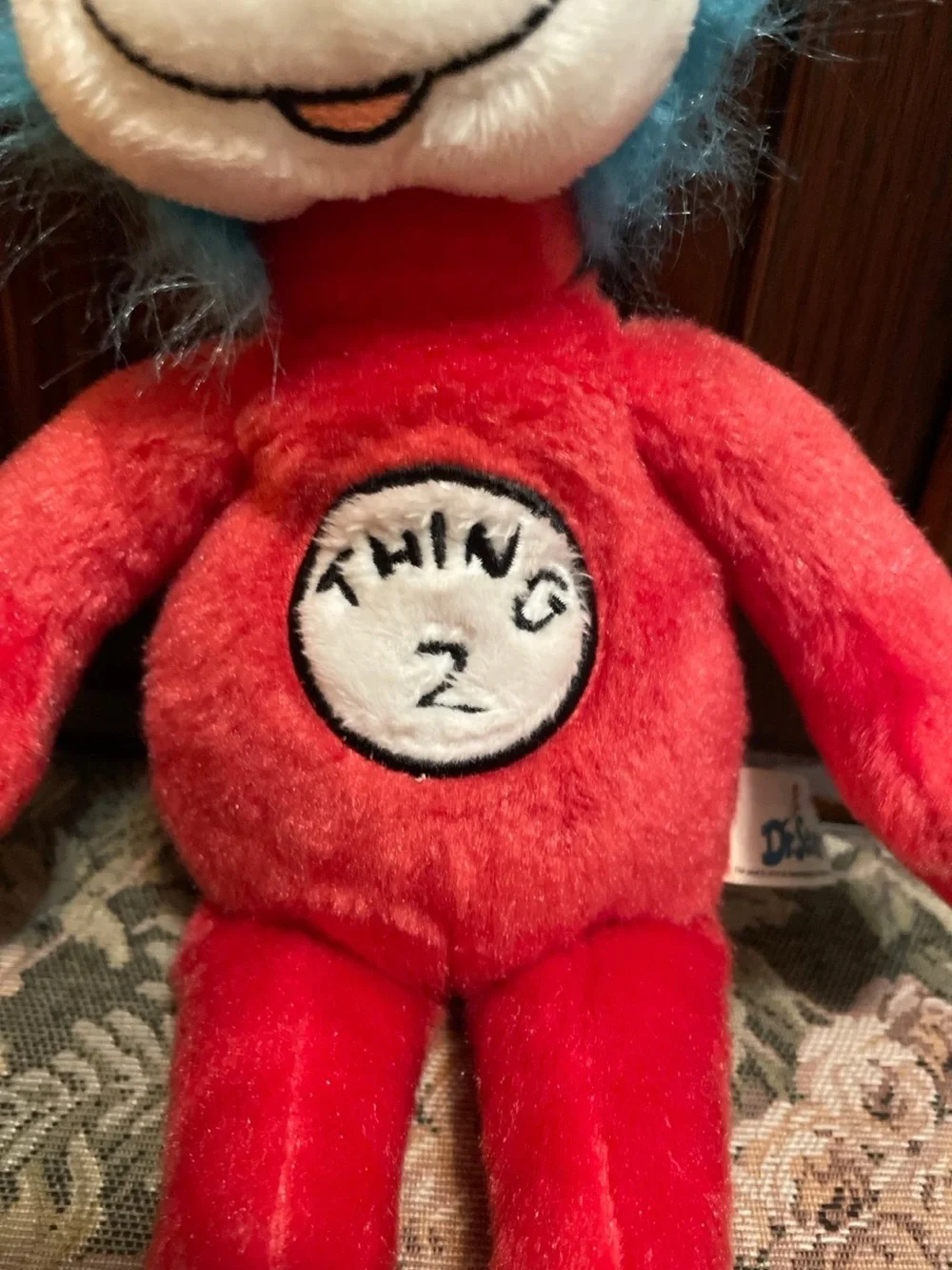 Red Thing 2 Plush Toy with Blue Hair - Kids Toy